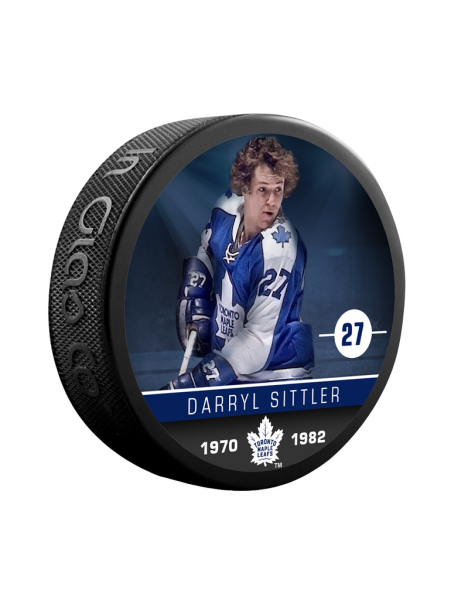 Inglasco / Sherwood Puk Darryl Sittler #27 Toronto Maple Leafs Souvenir Collector Hockey Puck