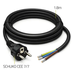 Napájecí kabel Schuko CEE 7/7 (E/F) 1,8 m / Napájecí kabel / 3x1,5 mm2 / měď Cu / bez koncovky (54598)