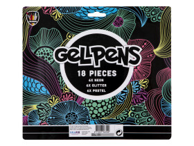 Gelová pera 18 ks neonové, třpytivé, pastelové - Craft Creative