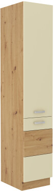 Vysoká potravinová skříňka Artisan 40 DK-210 2F Barva korpusu: Dub artisan, Barva dvířek: Krémový lesk