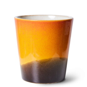 HK living Keramický hrnek 70's Mug Sunshine 180 ml, oranžová barva, keramika