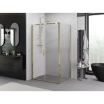 MEXEN/S - Exo sprchový kout dveře křídlové 70 x 90, transparent, zlato 814-070-090-50-00