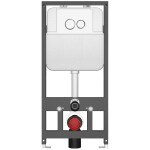 CERANO - Kompletní WC set Basic/Cesso - černá matná - WC tlačítko Dualo/Bílá - závěsné - předstěnová instalace - 49x36 CER-8050BD86198