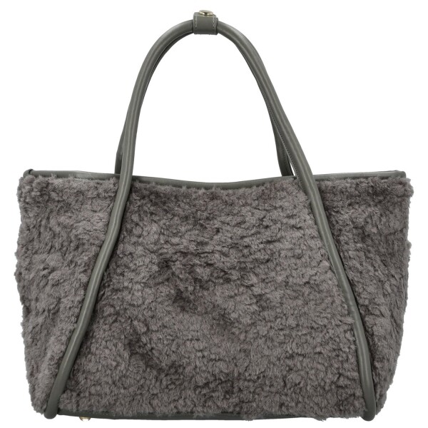 Trendy dámská plyšová kabelka do ruky Lynden, tmavě šedá