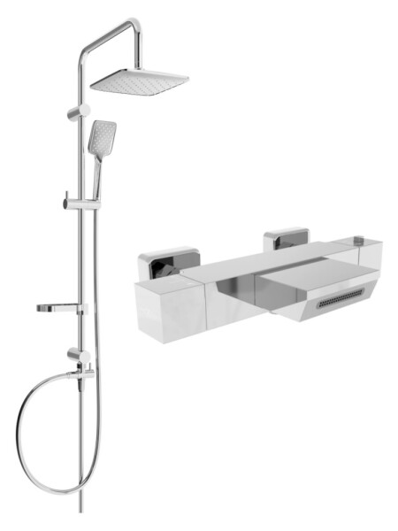 MEXEN/S - Sven sprchový sloup včetně vanové termostatické baterie Cube, chrom 77360262-00