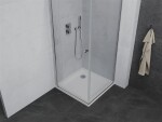 MEXEN/S - Pretoria otevírací sprchový kout 80x80, sklo transparent, chrom + vanička 852-080-080-01-00-4010