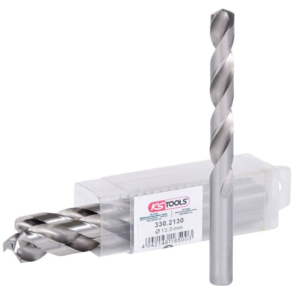 KS Tools 3302130 HSS-G sada spirálových vrtáku do kovu, 13 mm, 5 ks