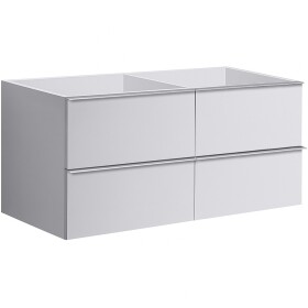 CERANO - Koupelnová skříňka pod umyvadlo s úchytkou Velora - bílá matná, chromová úchytka - 138x53x46,5 CER-664918