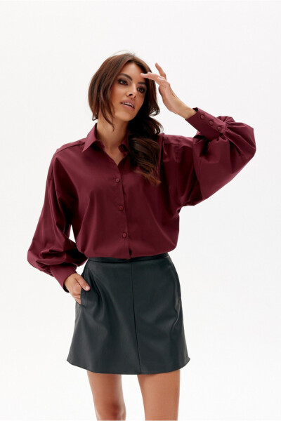 Krátká koženková sukně SPO0052 černá - Roco Fashion 38