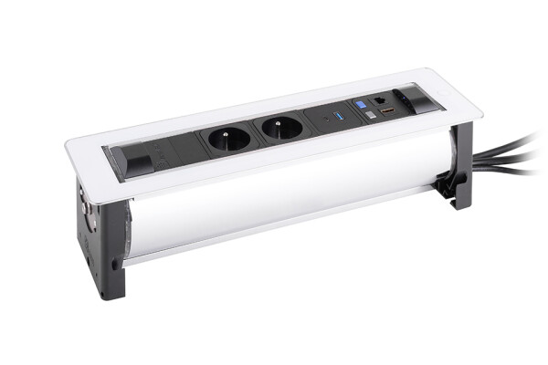 Versalogic VersaTurn 2x 230V, 2x USB A/C 5V, 1x RJ45, HDMI, bílé sklo (468925)