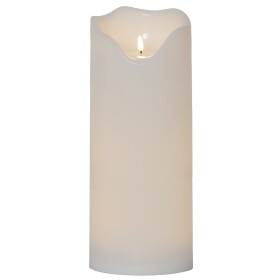 STAR TRADING Venkovní osvětlení LED Pillar Candle Flamme 40 cm, bílá barva, plast
