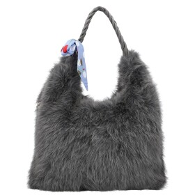 Módní dámská plyšová kabelka do ruky Raiga, tmavě šedá