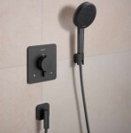 HANSGROHE - FixFit Fine Q Nástěnné kolínko, kartáčovaný černý chrom 28884340