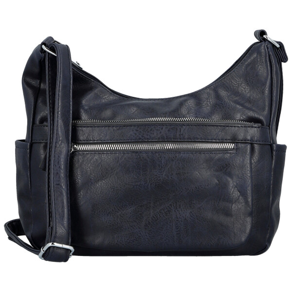 Módní dámská koženková crossbody kabelka Mayra, tmavě modrá