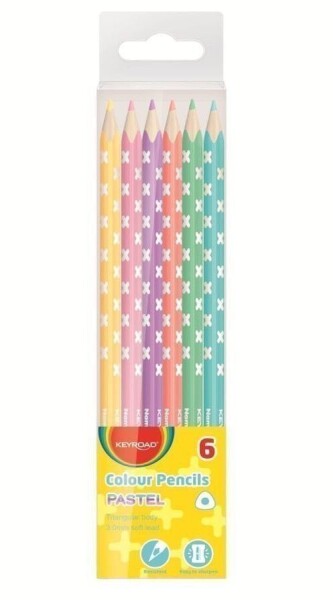 Keyroad Pastelky Pastel trojhranné 6 ks