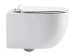 CERANO - WC závěsné Felci, Rimless - bezokrajové splachování + Slim/SoftClose sedátko - bílá lesklá - 53x37 CER-417377