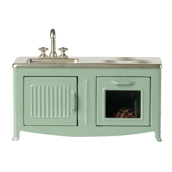 Maileg Kuchyňka pro zvířátka Maileg Mint, zelená barva, kov