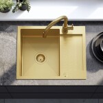 REA - Ocelový dřez Paul BRUSH GOLD ZLE-06010
