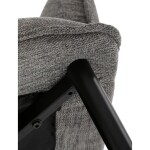 Židle jídelní, šedá vodoodpudivá látka, černý matný lak, kovové nohy