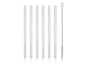 Brčka skleněná BANQUET My Party 6ks - rozbaleno / pouze 4ks + kartáček