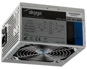 Akyga AK-B1-600 šedá / Zdroj / ATX / 600W / pasivní PFC / 120 mm (AK-B1-600)