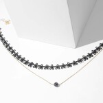 Dvojitý choker náhrdelník Danae, Černá 33 cm + 5 cm (prodloužení)
