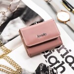 Trendy dámská mini kožená peněženka Haidis, růžová
