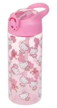 BAAGL Hello Kitty Sweet Leopard / Láhev na pití s brčkem / tritan / 500 ml