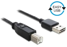 DeLock EASY-USB 2.0 A B černá / USB kabel / Oboustranný konektor Easy-USB / 2 m (83359)