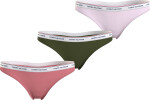 Dámské tanga 3 PACK UW0UW04894 0R6 růžovo-zelené - Tommy Hilfiger L