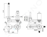 PAFFONI - Light Umyvadlová baterie pod omítku s tělesem, 2-otvorová instalace, chrom LIG106CR70