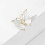 Perleťová brož s opálem Pietra - motýl, Zlatá