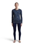 ICEBREAKER Wmns Merino 200 Oasis LS Crewe Moss BloomAOP, Midnight Navy/Dawn/Aop (vzorek) velikost: S