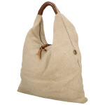 Trendy dámská textilní kabelka na rameno Alice, tmavě béžová