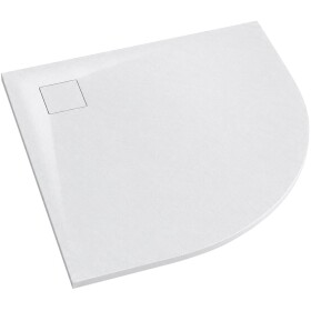 CERANO Sprchová vanička čtvrtkruhová Quarto - SMC/minerální kompozit - strukturovaná bílá matná - 80x80x3 cm
