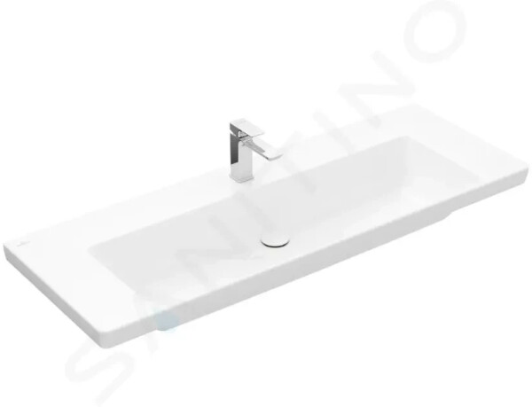 VILLEROY & BOCH - Subway 3.0 Umyvadlo 1300x470 mm, bez přepadu, otvor pro baterii, CeramicPlus, Stone White 4A70D2RW