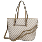 Trendy dámská koženková kabelka na rameno Elina, tmavě béžová