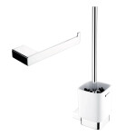 Nimco Kibo chrom sada k WC, WC štětka s keramickým držákem na zeď a držák toaletního papíru Ki set-94KN-26 Ki set-94KN-26