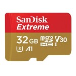 SanDisk Extreme microSDHC 32GB / Class 10 / UHS-I / U3 / čtení: až 100MBs / zápis: až 60MBs / vhodné pro 4K (SDSQXAF-032G-GN6GN)