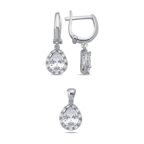 LUNICA Sada stříbrných šperků KAPKA CZ 0901