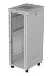 Lanberg 32U 19" šedý / Stojanový rozvaděč / 600x800 mm / Flat pack / Skleněné dveře / LCD / Nosnost 1200 kg (FF01-6832-12SL)