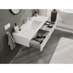 MEXEN/S - Rivel koupelnová skříňka 120 cm s umyvadlem Otis, 1 šuplík, reliéf , bílá mat 91A20-12023-1-BF01-W18M01