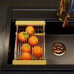 VELAZO - Teleskopický koš na kuchyňský dřez ve zlaté barvě VELAZBASG