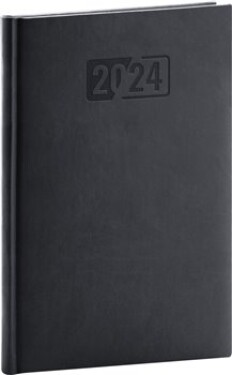 Diář 2024: Aprint - černý, týdenní, 15 × 21 cm