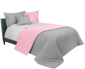 DumDekorace Kvalitní přehoz na manželskou postel v šedě růžové barvě 220 x 240 cm