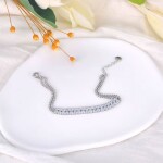 Náramek se zirkony Blanche - tennis řetízek, chirurgická ocel, Stříbrná 17 cm + 3 cm (prodloužení)