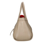 Luxusní kožená kabelka do ruky Valentina, tmavě béžová