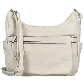 Módní dámská koženková crossbody kabelka Mayra, krémová