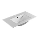 MEREO - Mailo, koupelnová skříňka s keramickým umyvadlem 81 cm, bílá mat, černé madlo CN541B