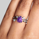 Royal Fashion rhodiovaný prsten SKA-R006-SILVER-AMETHYST Velikost: 10 (EU: 61-63)